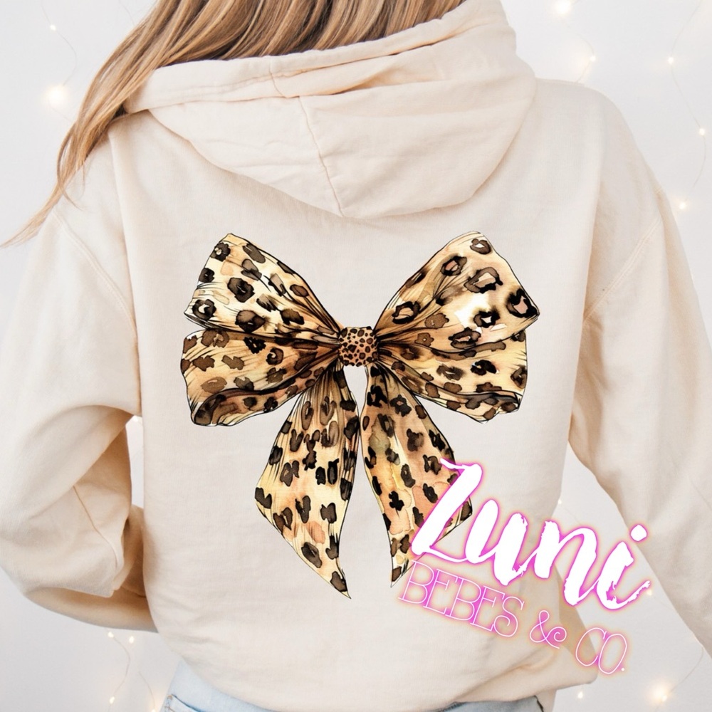 Leopard bow hoodie